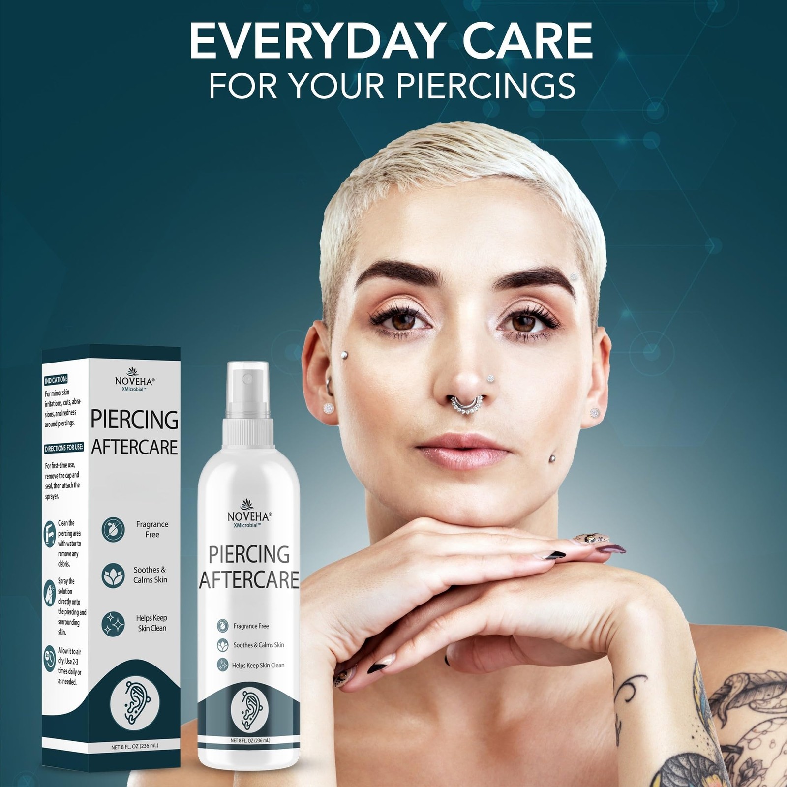 Piercing Aftercare Spray - Fast Cleaner Solution for Ear, Nose, and Belly Pie...