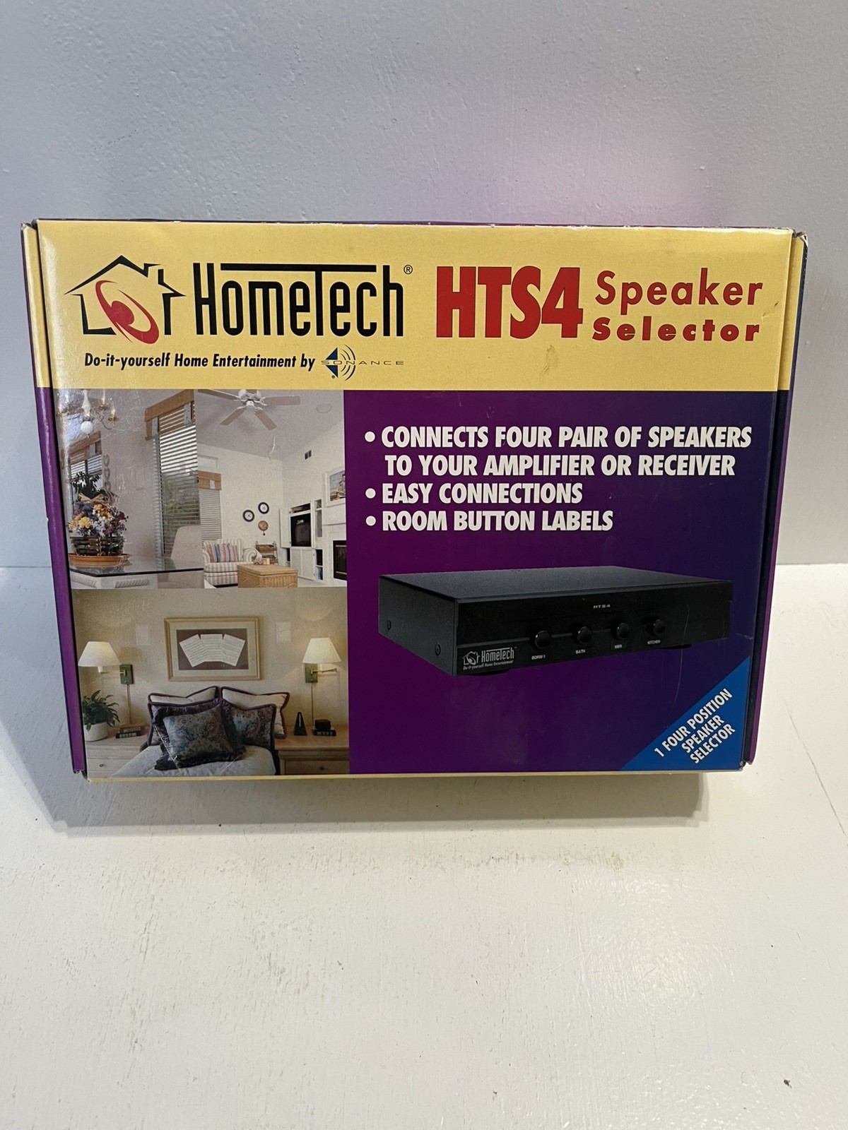 - Radio Entertainment Center Connects 4 Pairs Of Speakers To Amplifier Receiver