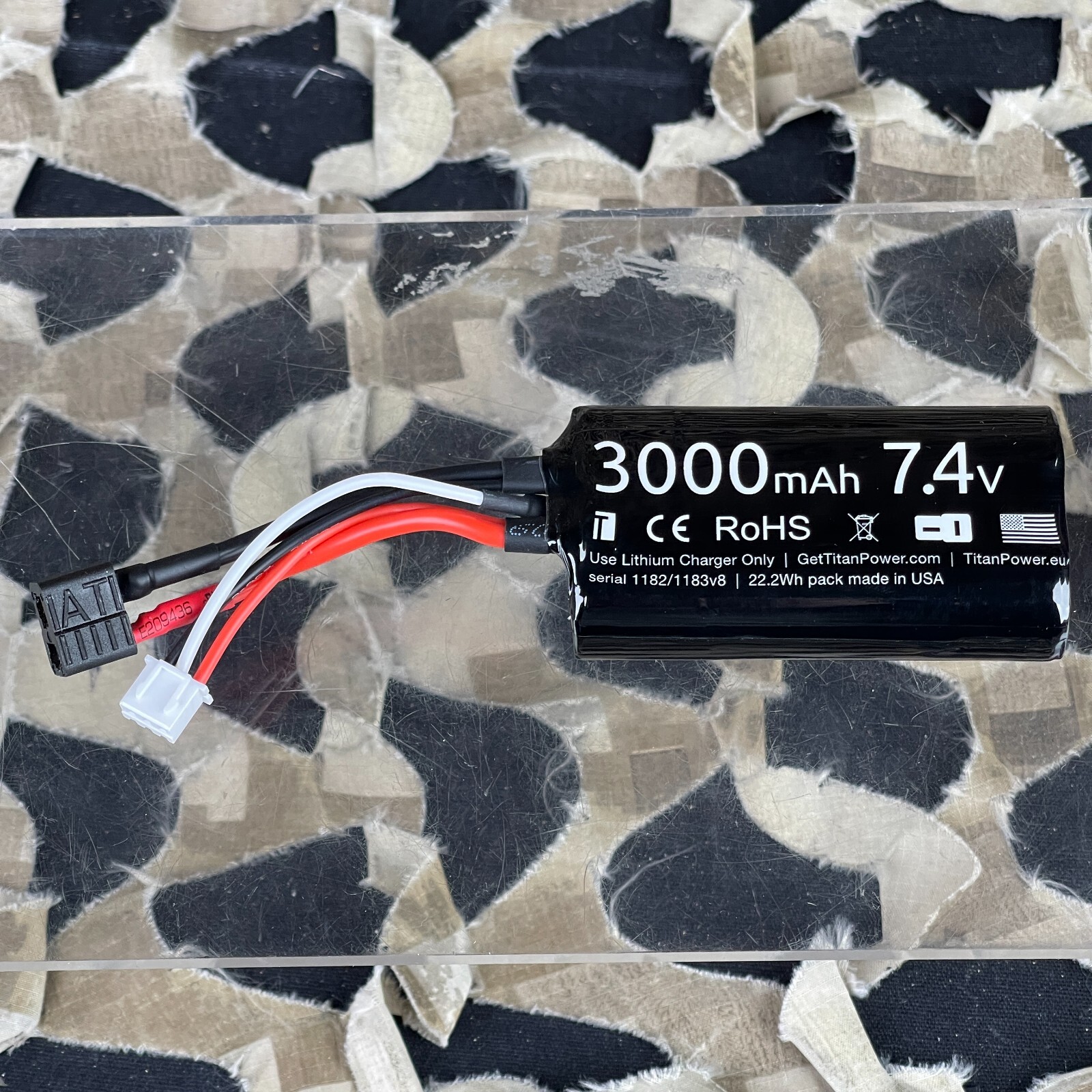 NEW Titan 3000mAh 7.4V Brick T-Plug (Deans) Airsoft Battery (1183)
