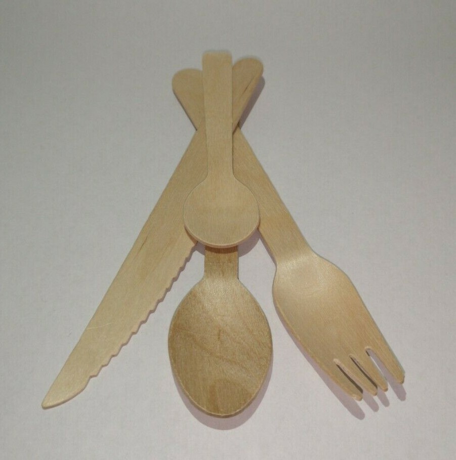 Wooden Cutlery Sets - Knives Forks & Spoons - Eco-Friendly Wooden Tableware