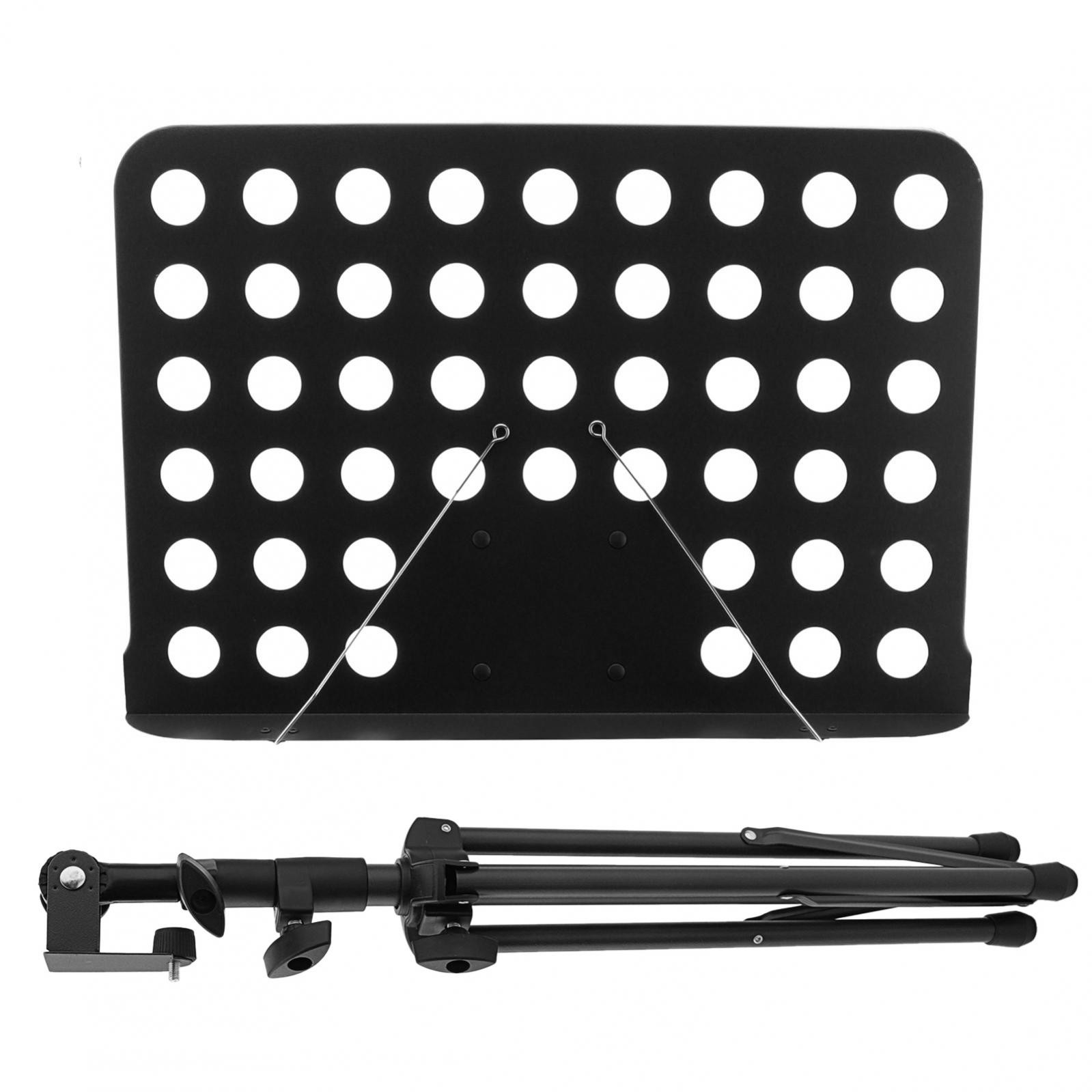 Black Foldable Height Adjustable Music Stand, 31.5-55.9 in, 360° Rotation