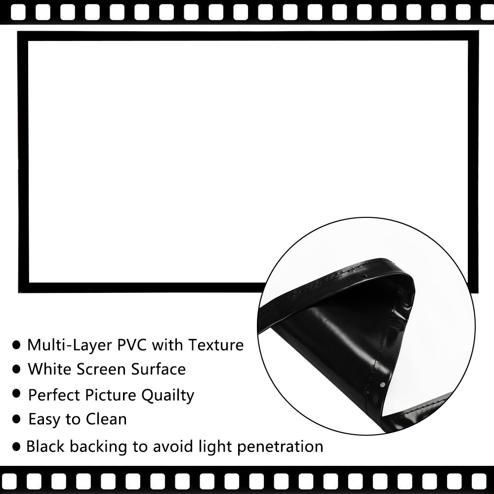 Silver Ticket 120" Fixed Frame 16:09 Projector Screen White