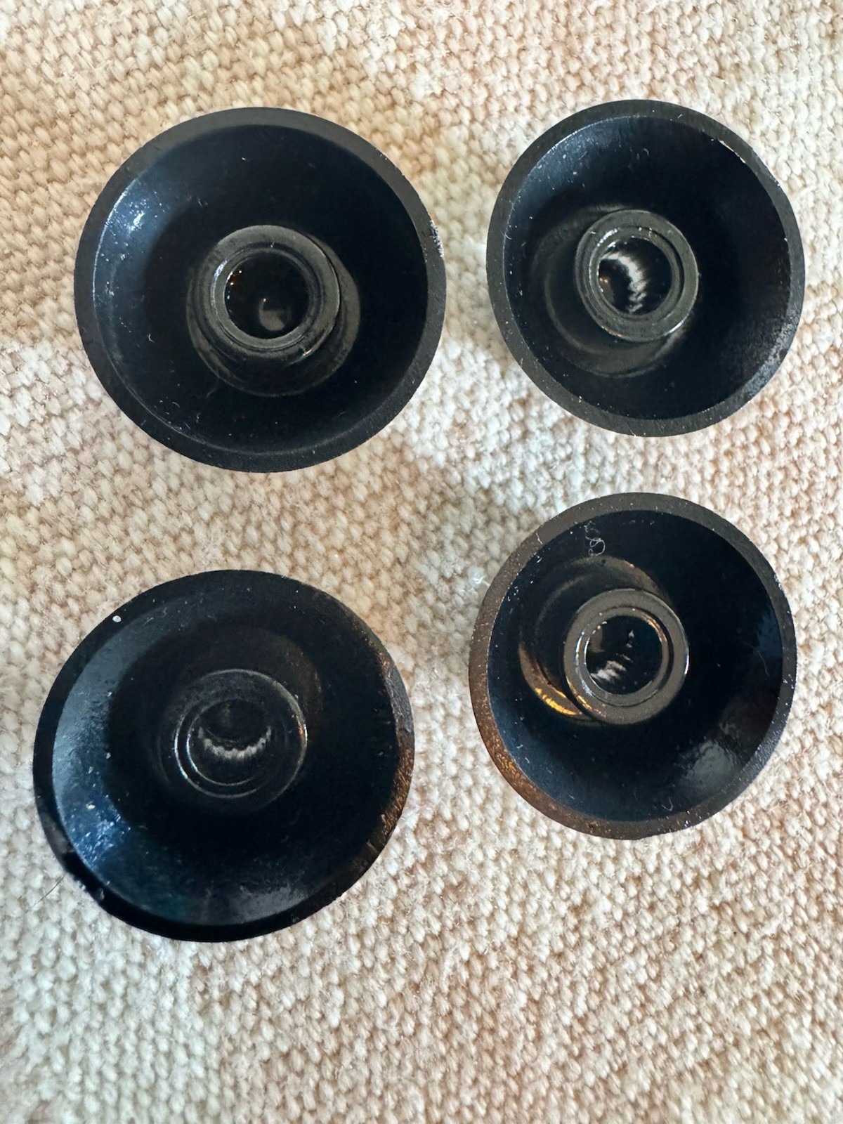Black TopHat / Bell Knobs (Metric size) set of 4
