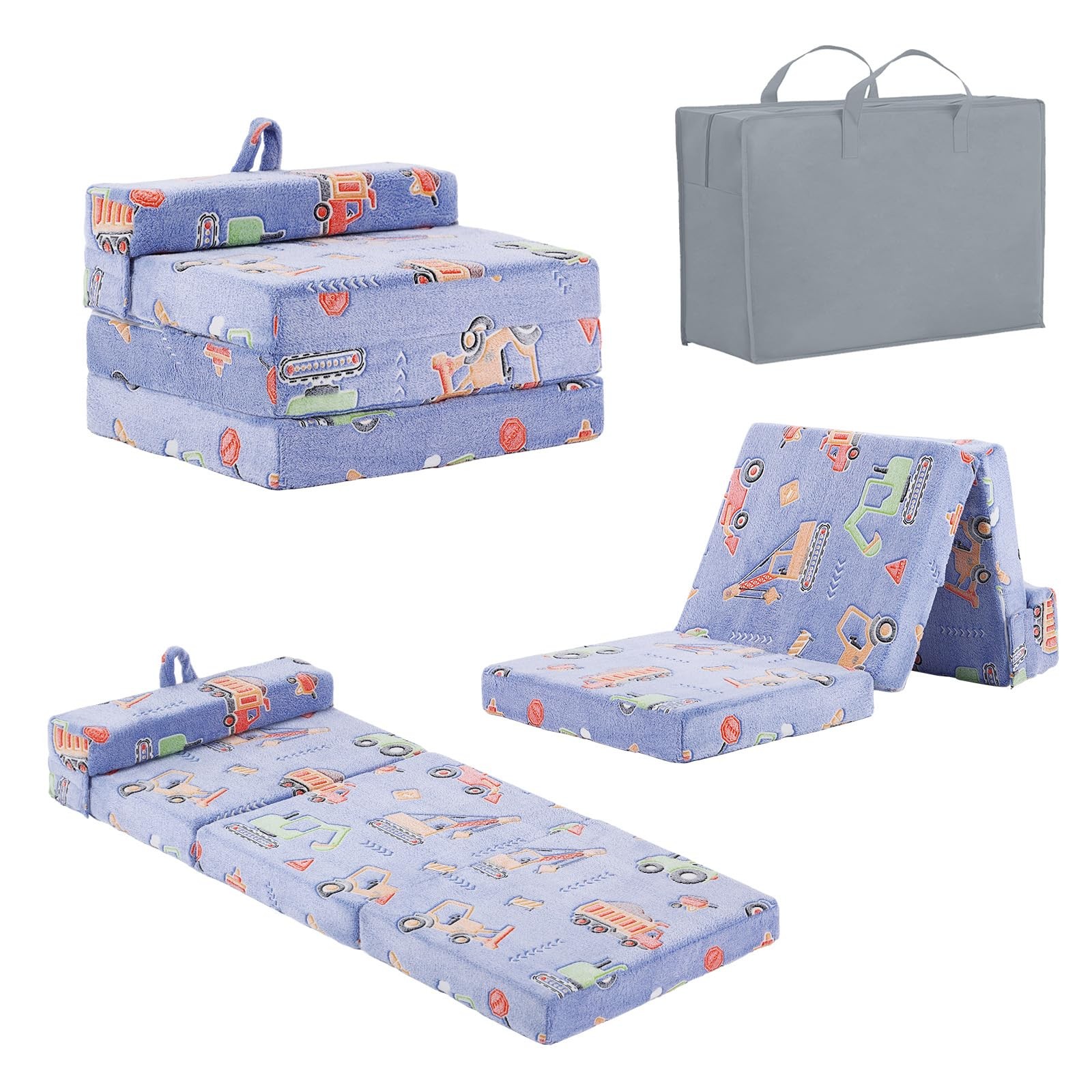 Foldable Floor Mattress for -Glow in The Dark Nap Mat with Storage Bag, Porta...