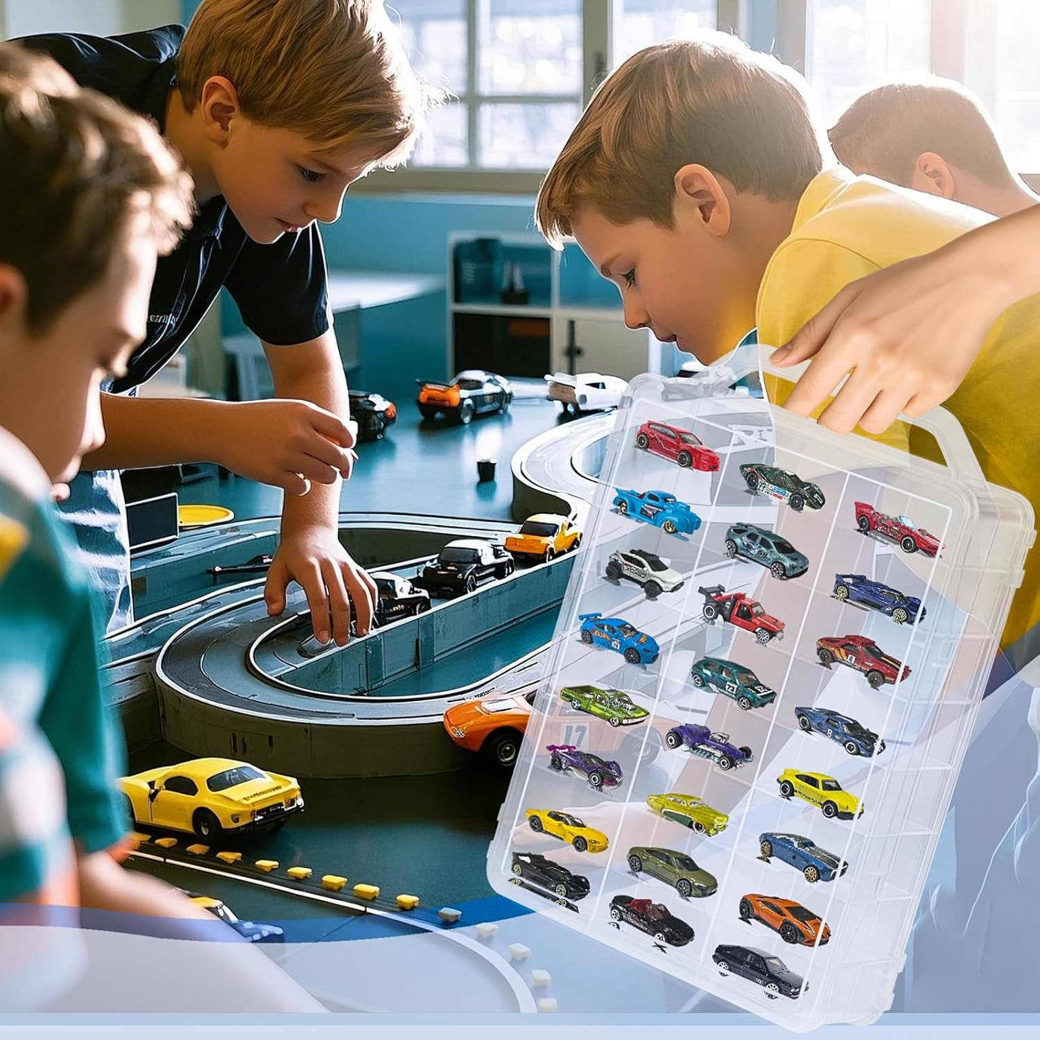 Double Sided Storage Case Only for Hot Wheels Storage with Carrying Handle