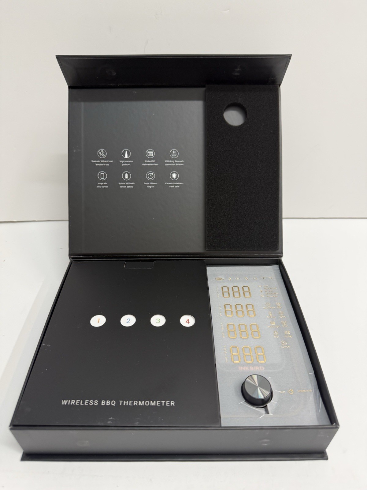 WiFi Wireless Meat Thermometer with 360°Readable LCD Standalone Base