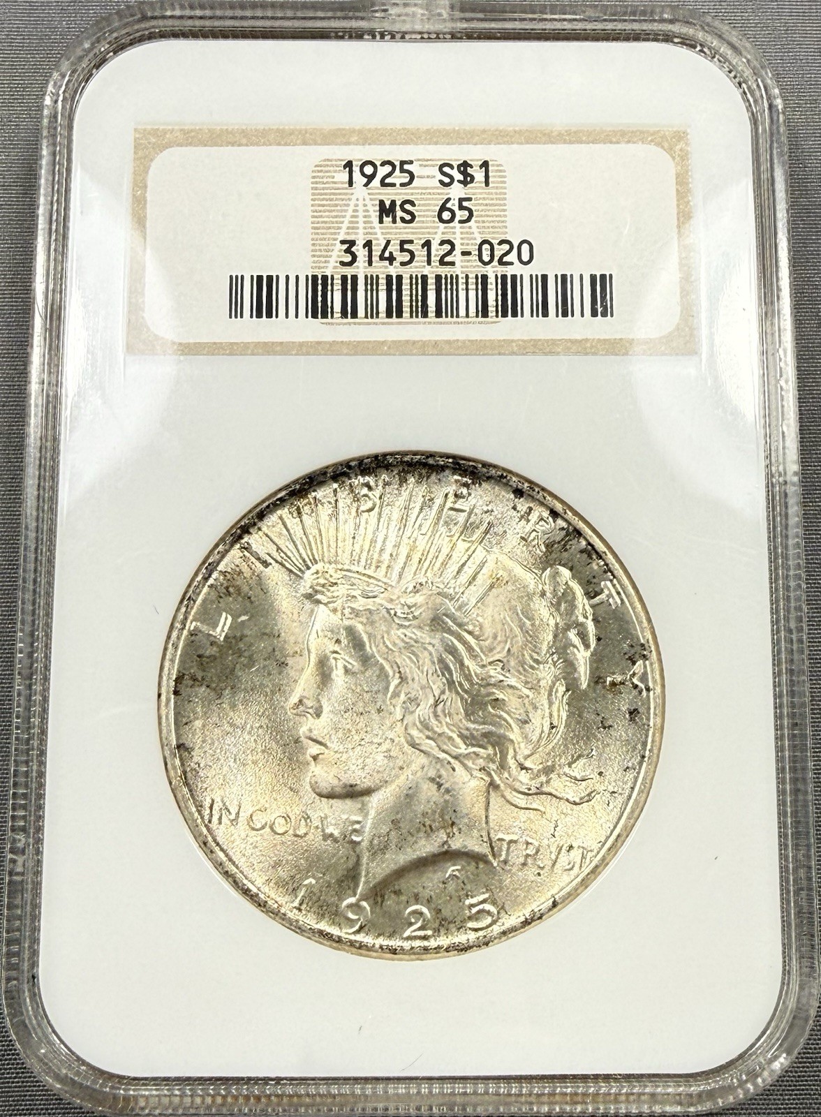 1925 Peace Dollar $1 - NGC MS65 - Choice PQ Old “Fatty” Holder