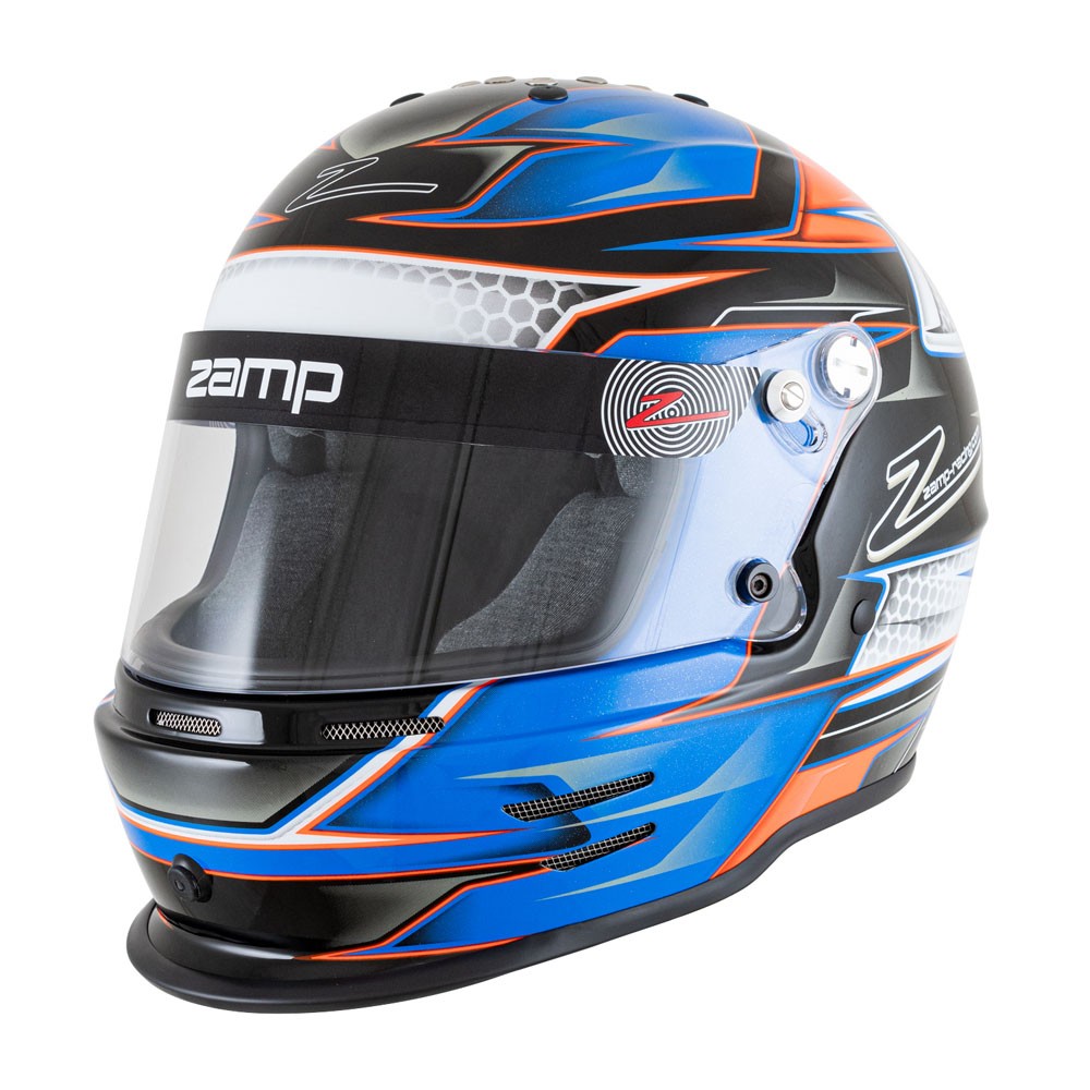 Zamp H753C2456, RZ-42Y Youth Helmet, 56cm, Orange/Blue, Snell CMR2016