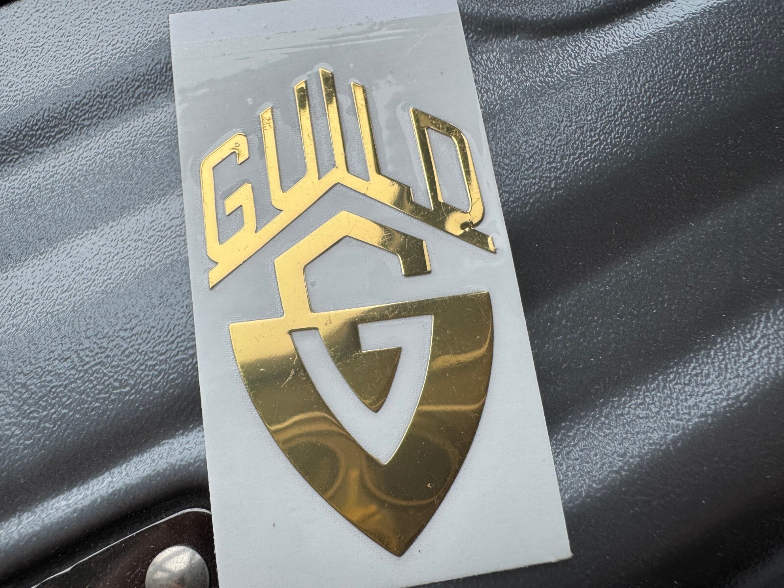 1Pcs Gold Neck Head Headstock Self-Adhesive Metal Stickers For GUILD Guitar Bass
