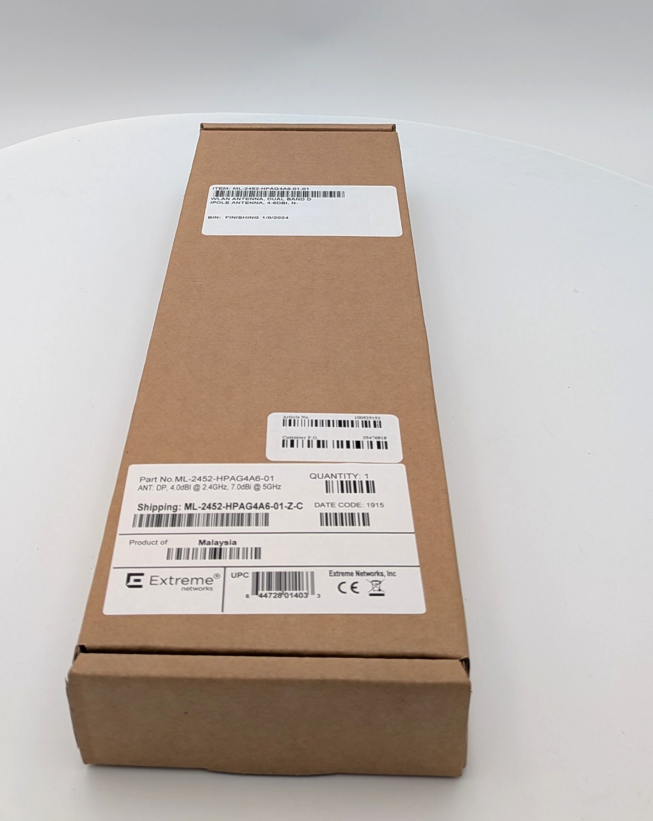 Extreme Networks ML-2452-HPAG4A6-01 Dual‑Band Wireless Antenna – Brand New