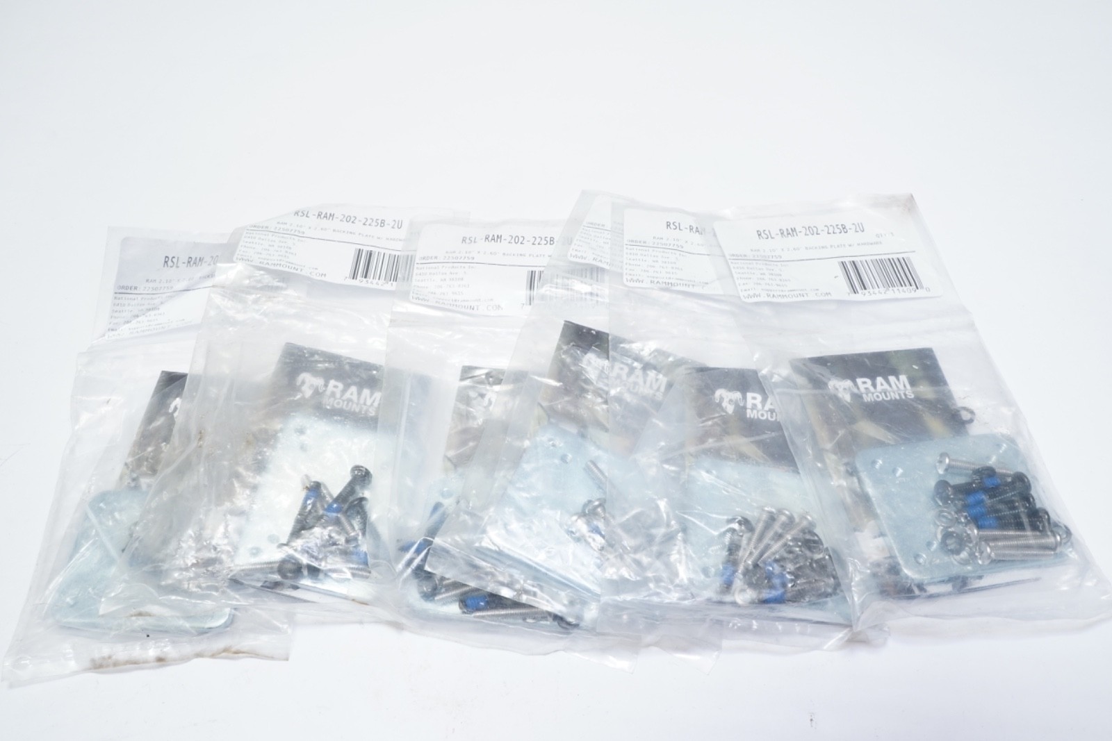 New Lot of 6 RAM MOUNT RAM BACKING PLATE ADAPTER [RAM-202-225B-2U] Ships FREE