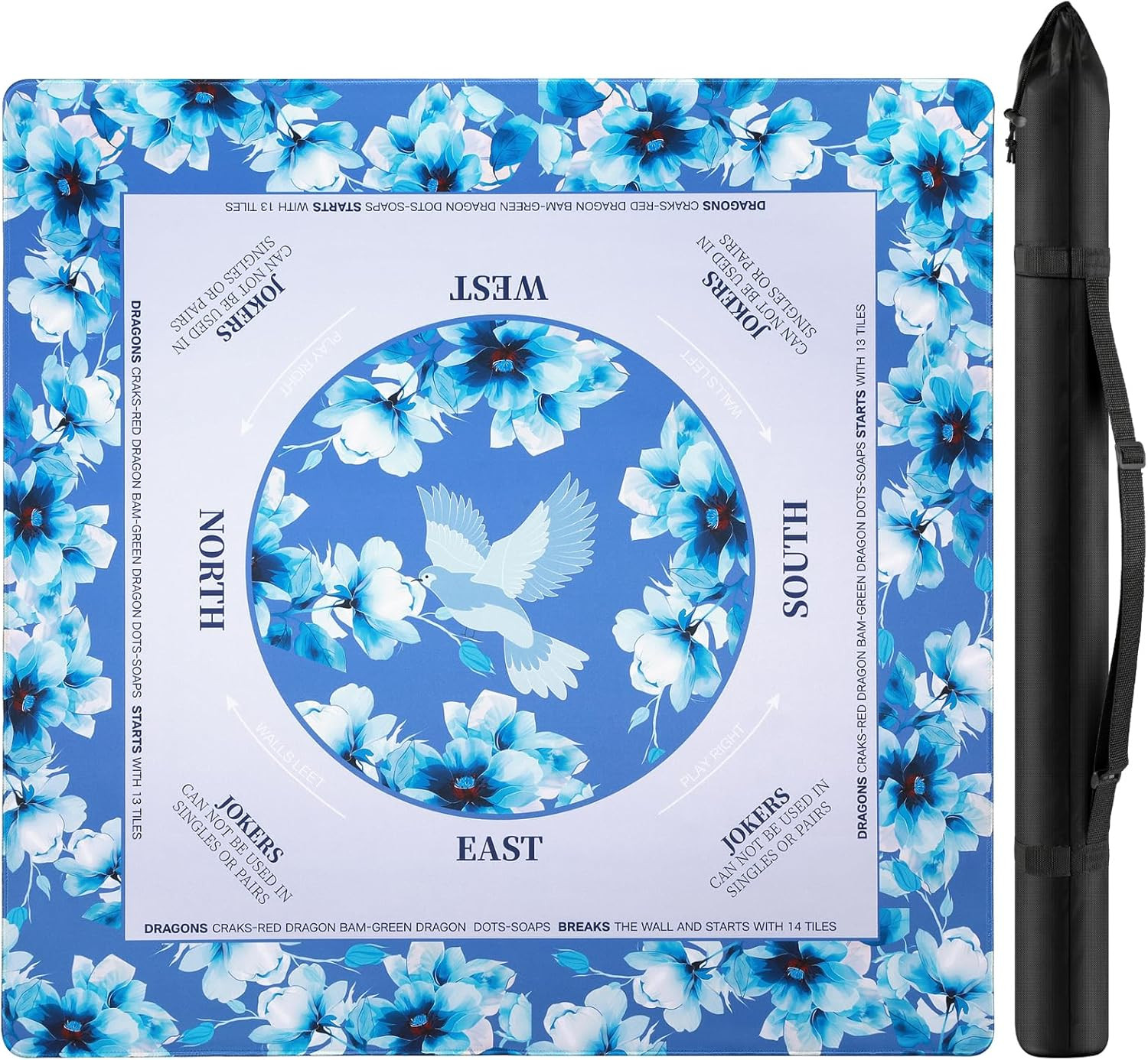 Mahjong Mat For Table 31.5 x 31.5Inch Anti-Slip Noise-Reducing American Mahjong