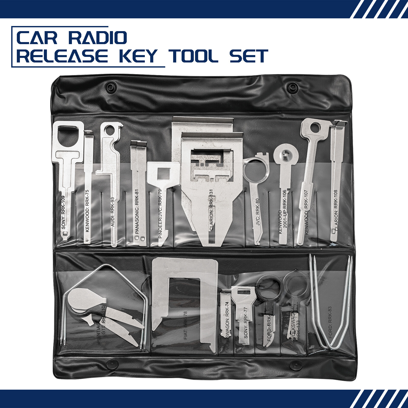 38pcs Car Radio Audio Stereo Removal Tool Key Set Head Unit Extractor Kit
