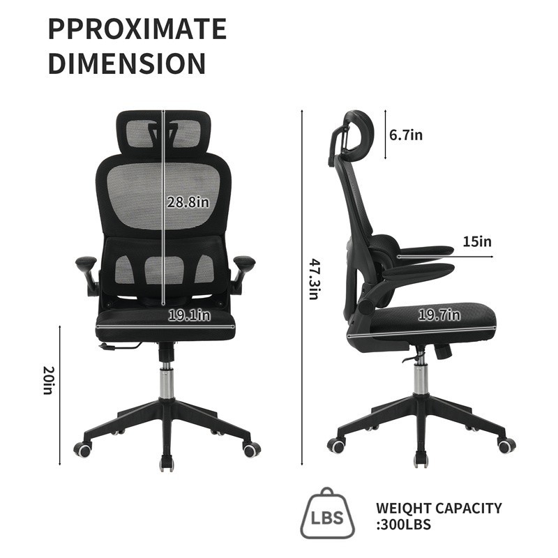 Ergonomic Home Office Computer Desk Chair High-Back Mesh Rolling Work Task Chair