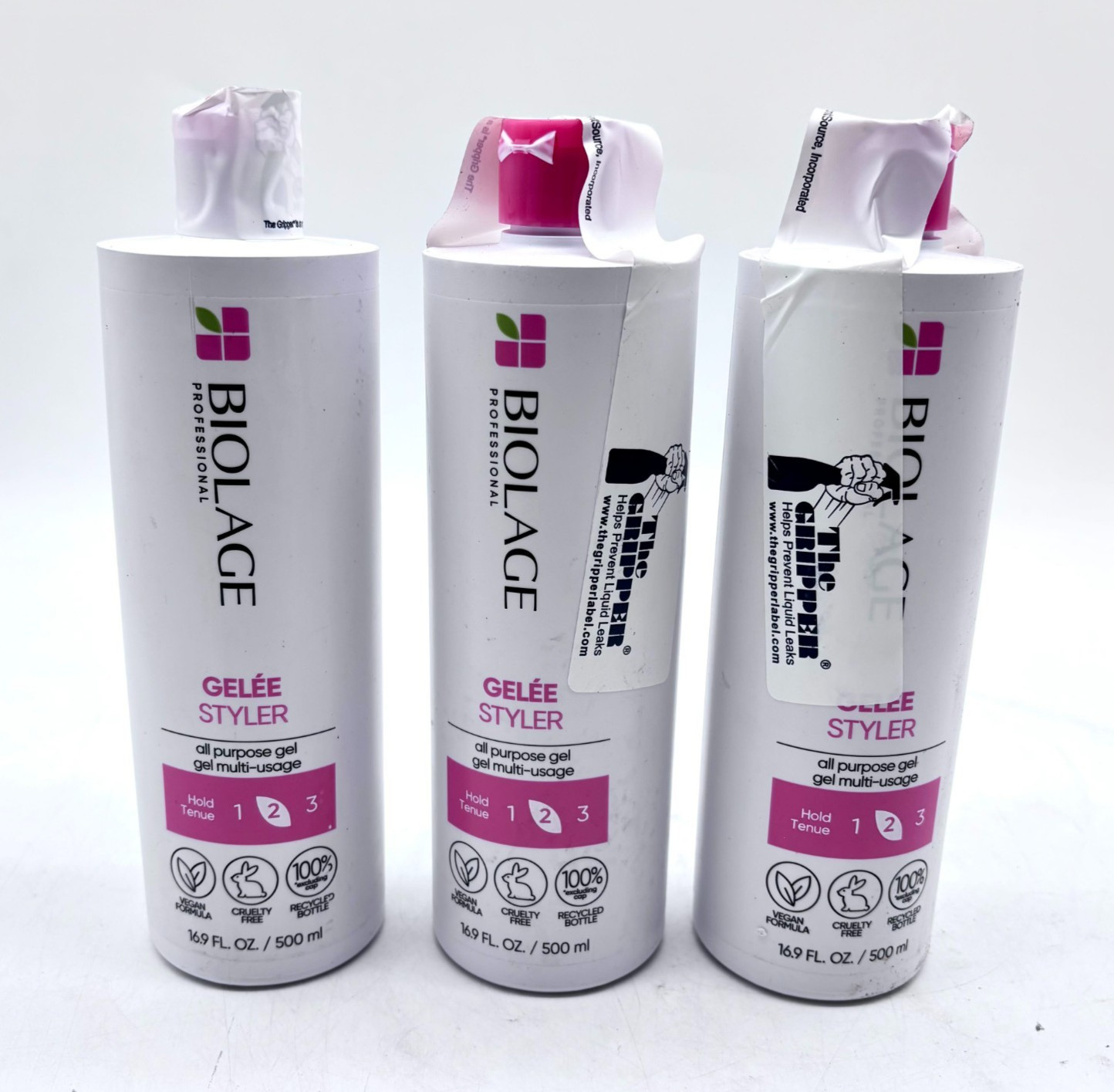 Lot Of 3 Biolage Professional Gelee Styler All Purpose Gel (16.9 Fl. Oz/500 Ml)
