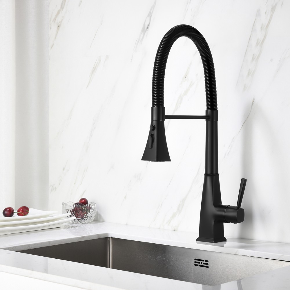 Kitchen Faucet with Pull Down Sprayer Single Handle High Arc Stainless Steel