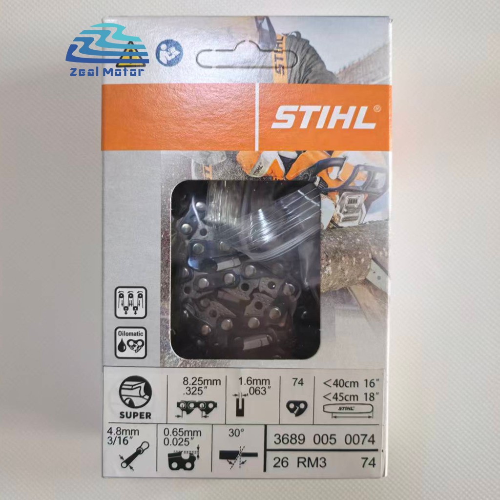Stihl 3689 005 0074 Chain 26RM3 74 .325" Pitch, .063", 74DL ,MS 230 241 250 251