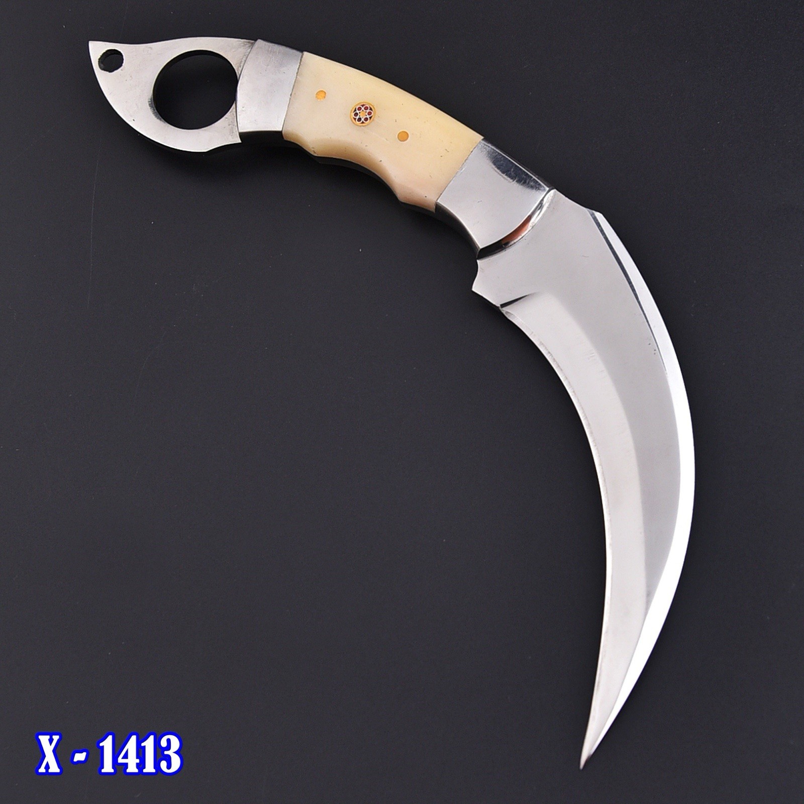 Handmade Fixed Blade Karambit Knife Tactical Claw with Belt Leather Sheath