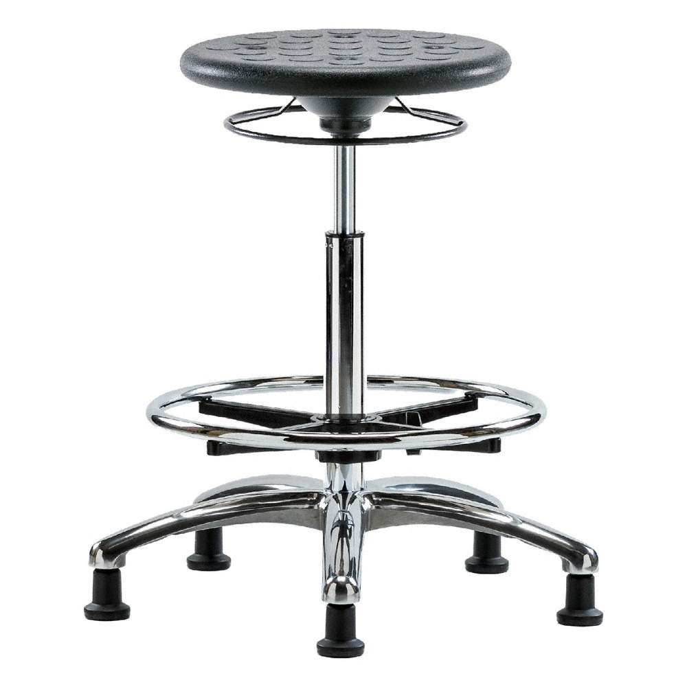 GRAINGER APPROVED  Cleanroom Polyurethane Stool,Black 797R28