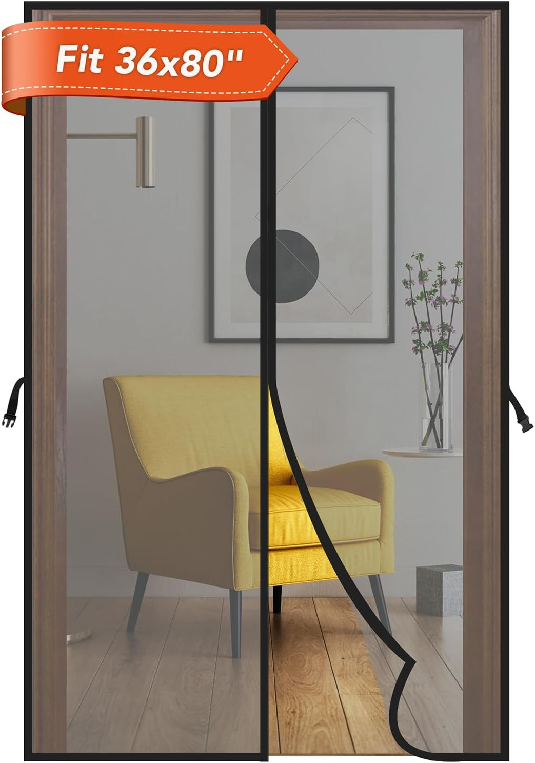 Magnetic Screen Door- Fit up to 36 X 80” Door. Heavy-Duty Screen Door Mesh with