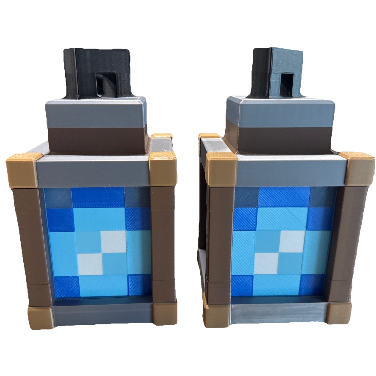 Pixelated Night Light Minecraft  Lantern Chargeable (Set Of 2) Blue *READ*