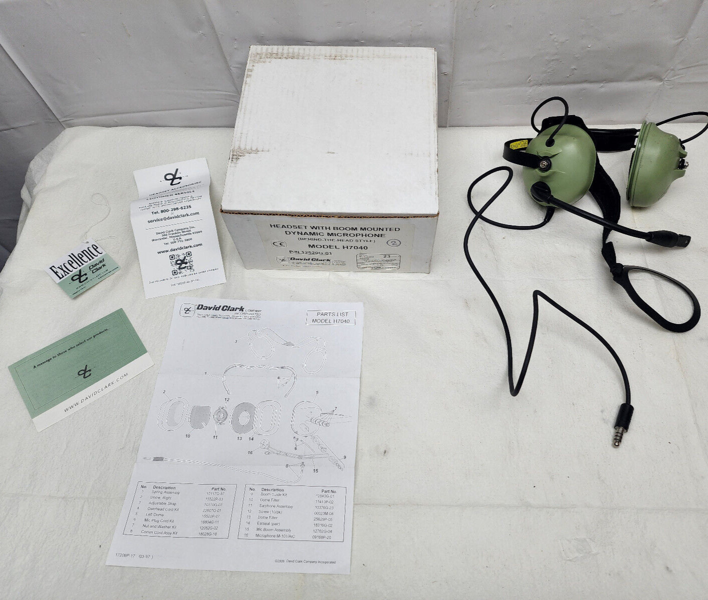 David Clark Behind the Head Style Headset w/Boom Mounted Dynamic Mic H7040