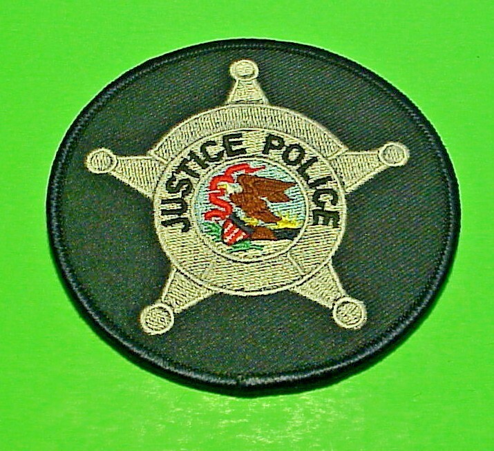 JUSTICE  ILLINOIS  IL  3 1/2"  POLICE PATCH  FREE SHIPPING!!!