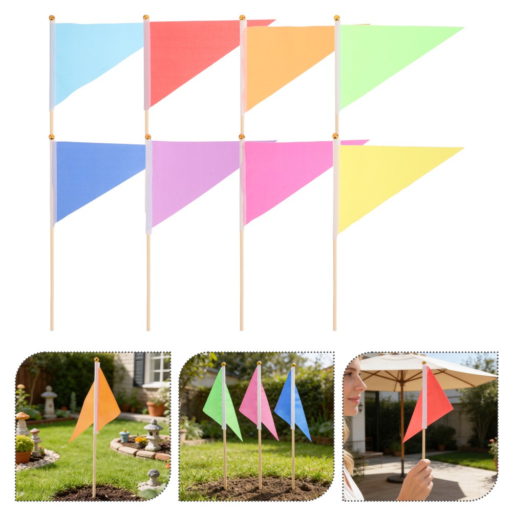 16pcs Marker Flag, Triangular Yard Flags for Garden Surveying and Dog Training,