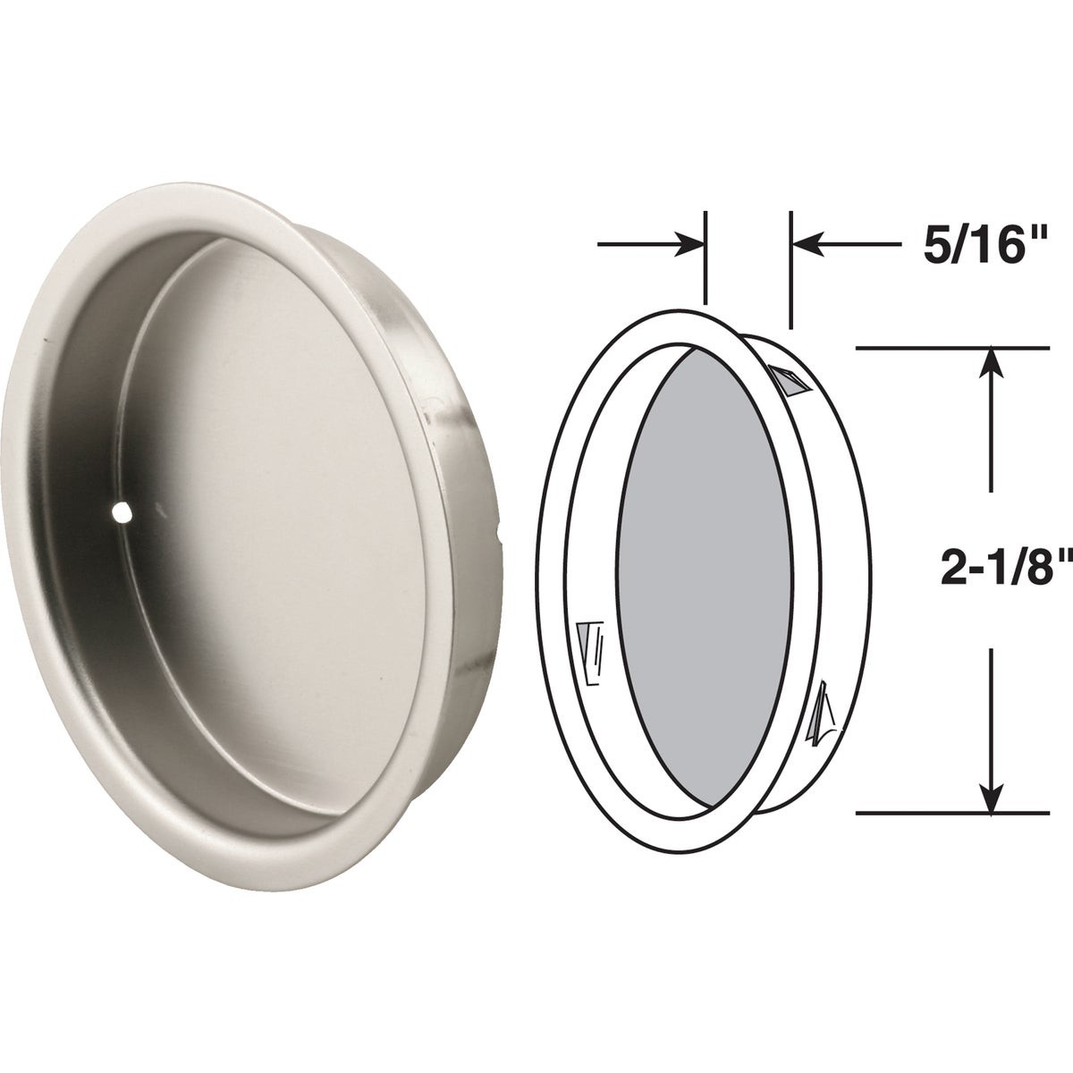 Prime-Line 2-1/8 In. Closet Finger Door Pull (2 Count) N 7209 PRIME-LINE N 7209