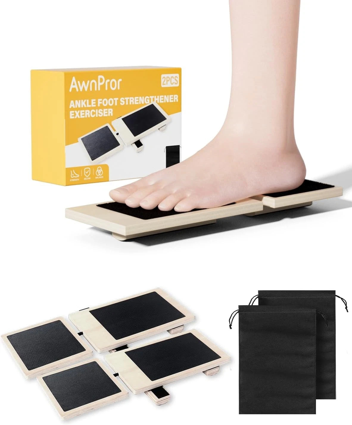 Sidekick Ankle Board2PCS Blackboard Foot Trainer Single-Leg Balance Board Ank