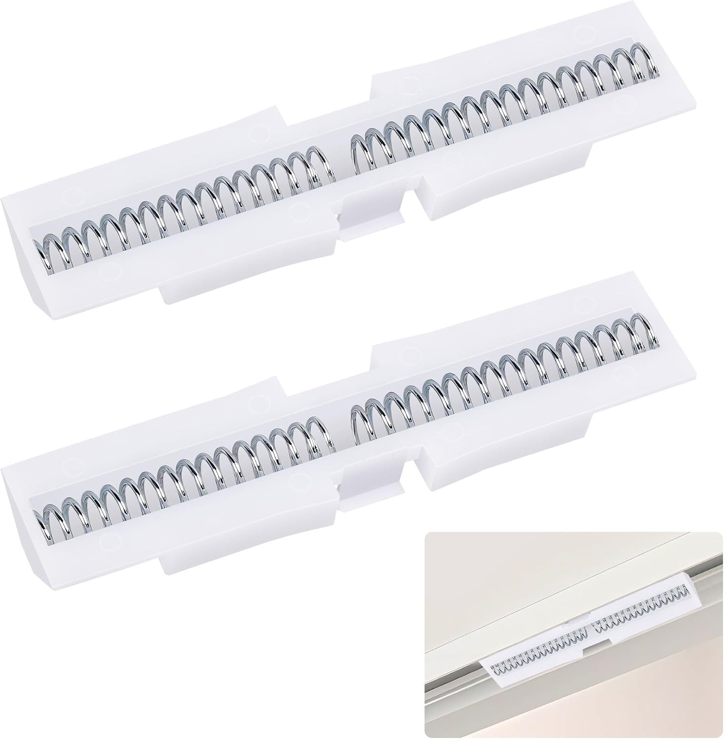 2 Pcs Bi-Fold Door Slide Guide,ABS Bifold Spring Rail,White 2