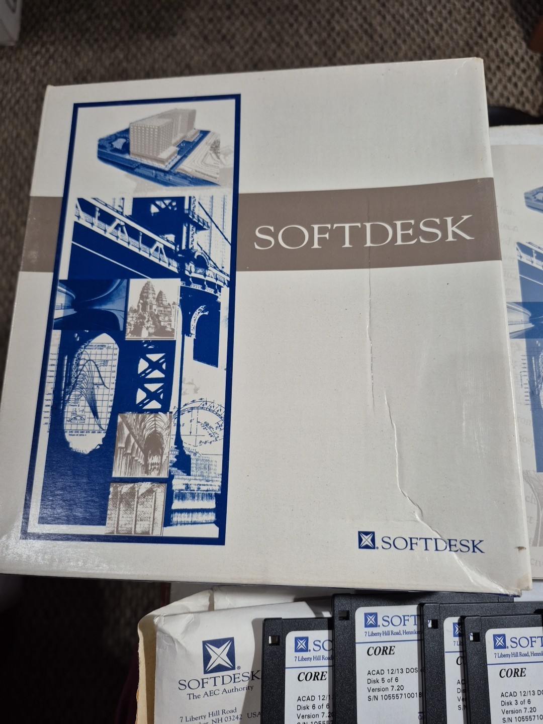 Vintage Softdesk 7.20 CORE FRS Software DOS ACAD Windows 8 Disc Set