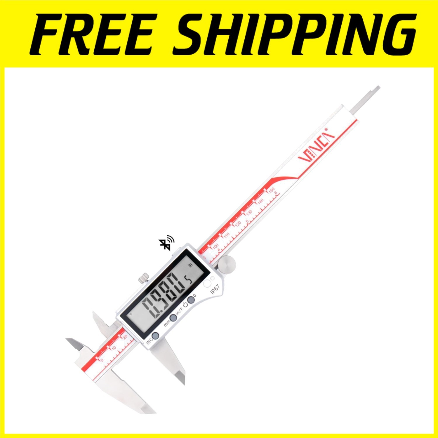 Precision Bluetooth Caliper, Inch/Metric/Fraction Conversion