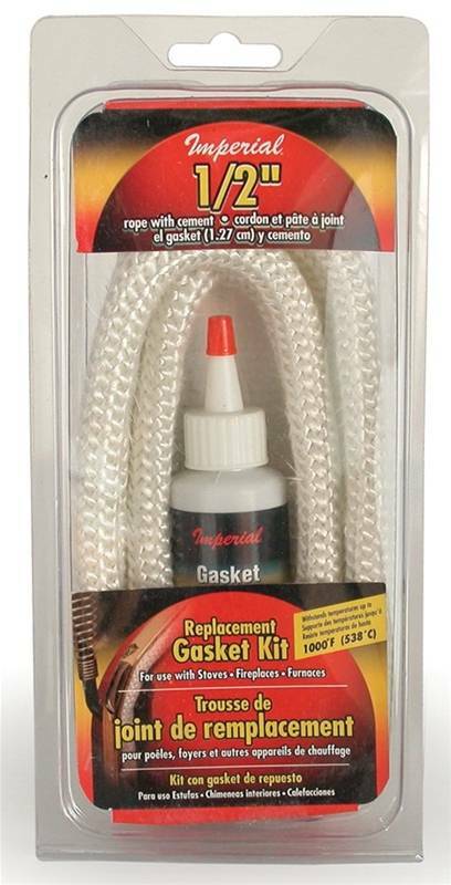 IMPERIAL GA0189 6 FT 1/2" WOOD STOVE DOOR HEATER ROPE GASKET W/ CEMENT 8715542
