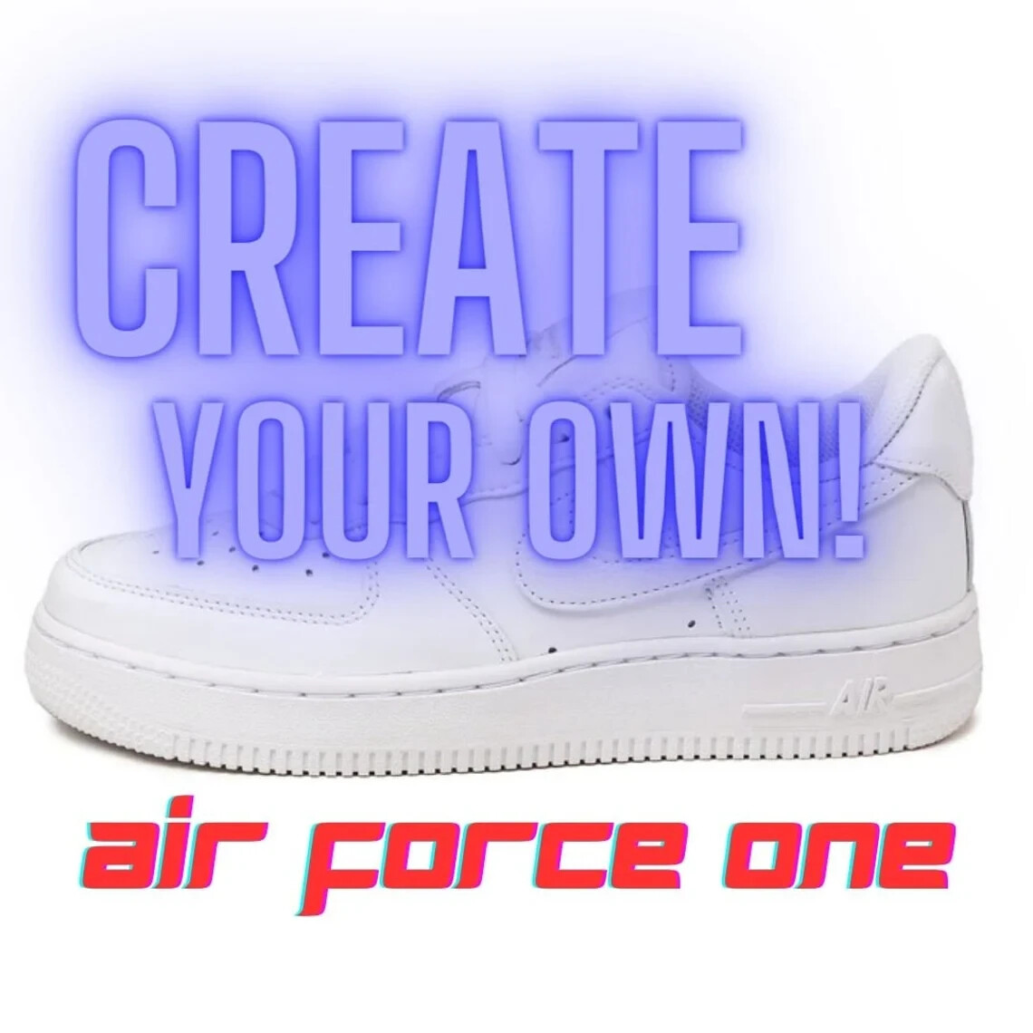 Air Force 1 Custom Shoes White Light & Dark Navy Blue Splatter Mens Size 12