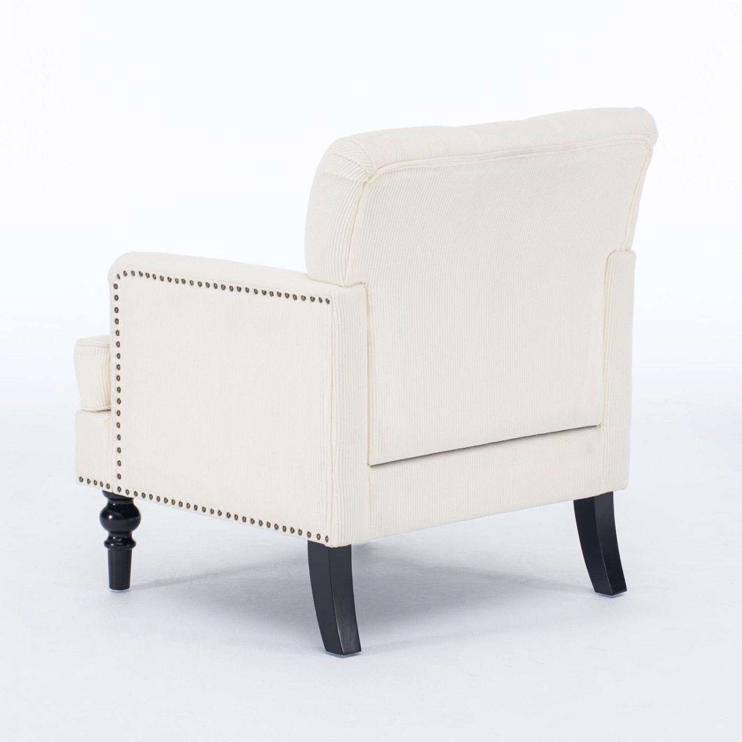 Corduroy Accent Chairs Modern Lounge Armchair w/ Solid Wood Legs for Living Room