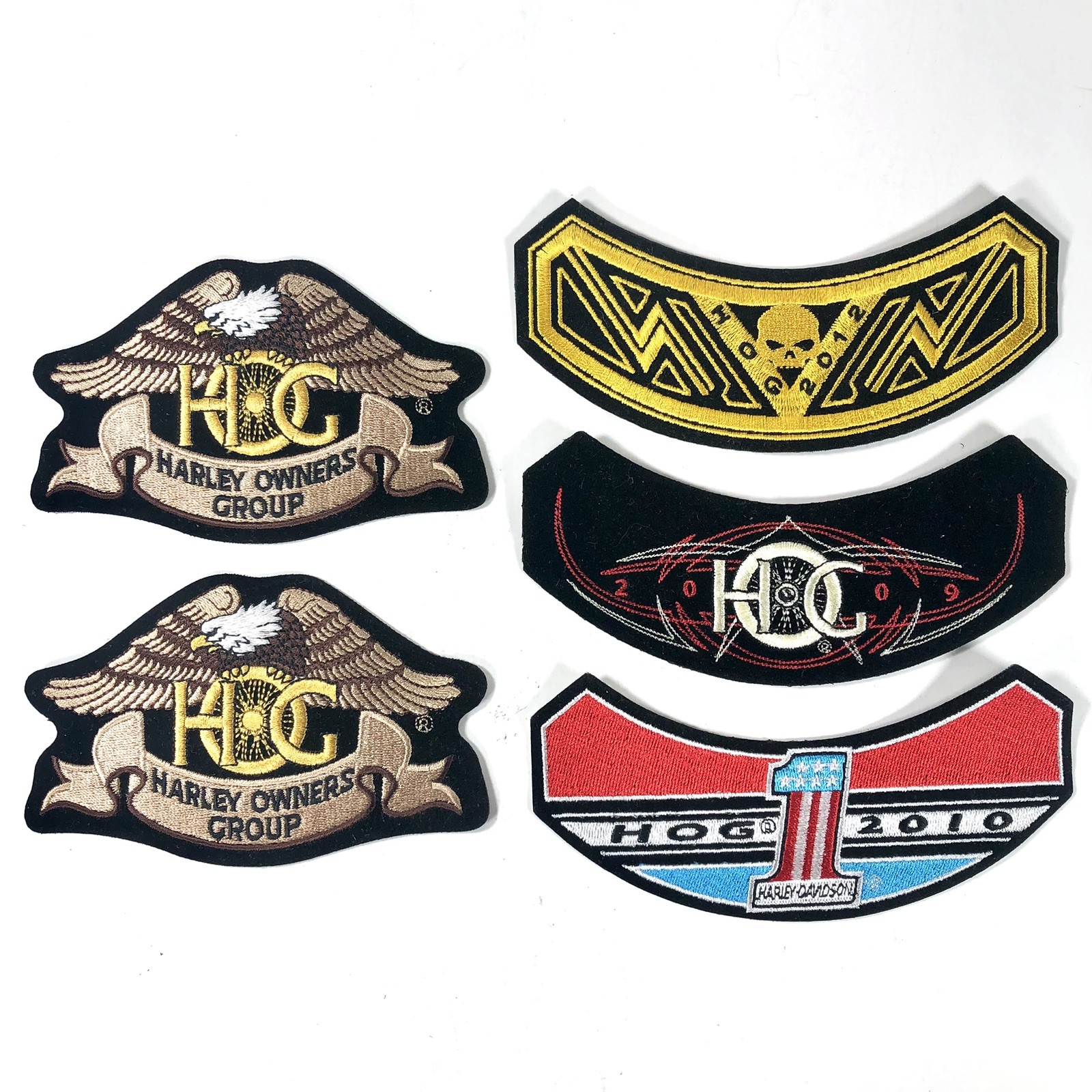 HOG Harley Davidson Owners Group Patches Lot of 5 Eagle Skull Motorcycle Patches