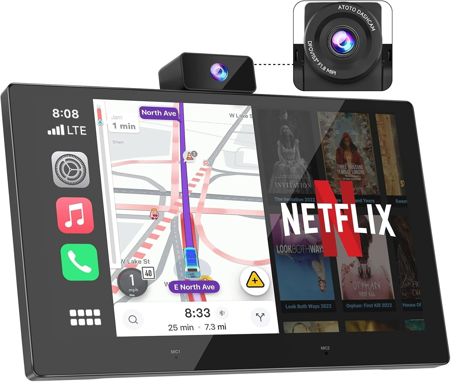 P6 9" PREMIUM CarPlay/Android Auto Touchscreen, DashCam, Bluetooth, GPS
