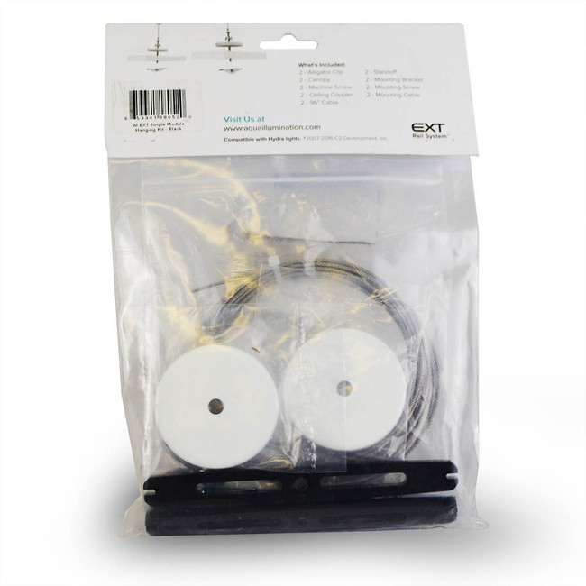 AI Single Light Hanging Kit Black EXT - AquaIllumination (Black Hydra Brackets