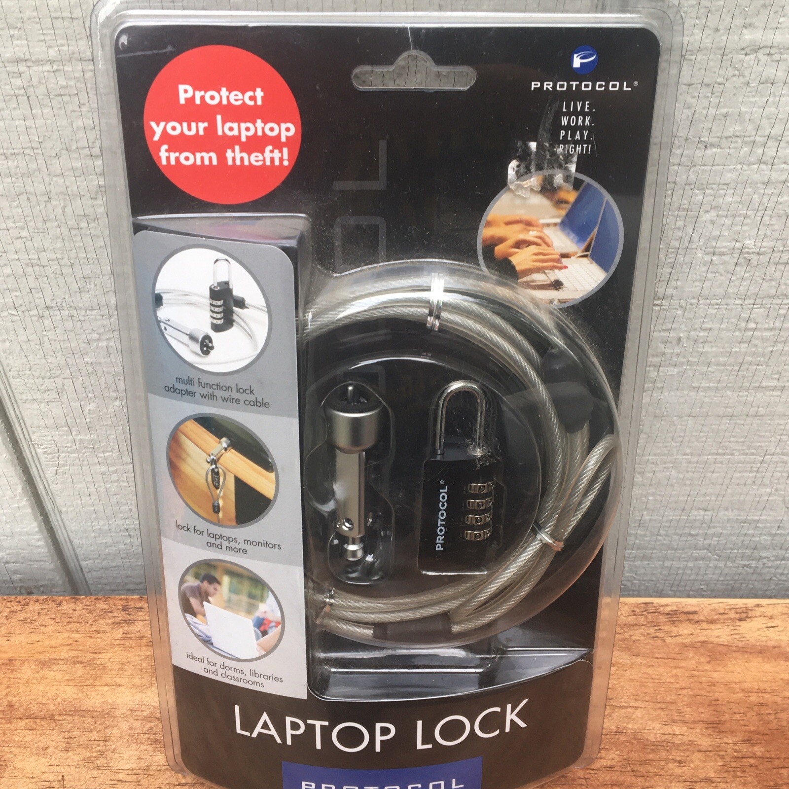 Protocol Laptop Security Lock Anti-Theft Combination Lock NIB 3979-7 Ashley Co.