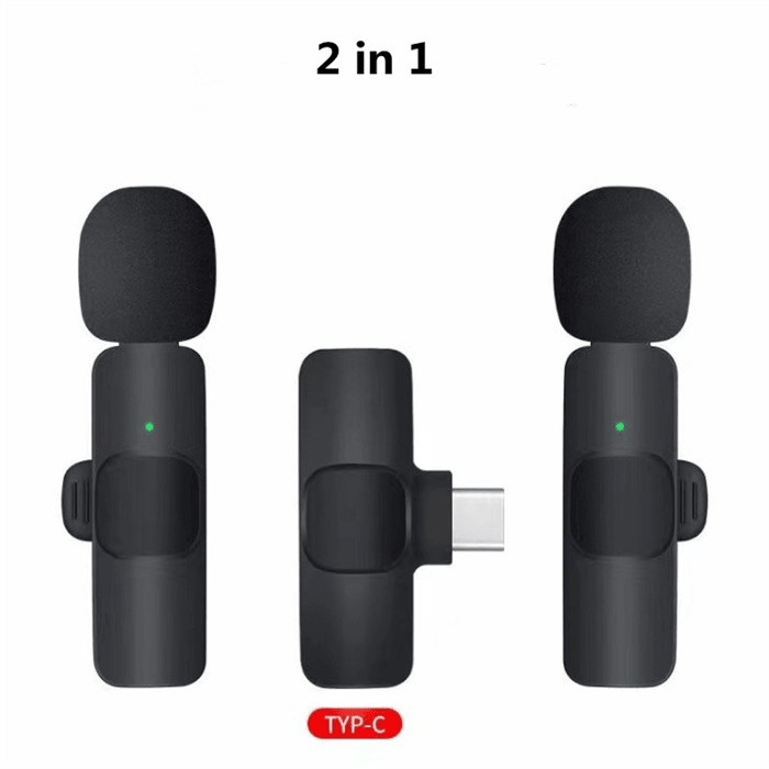 Wireless Lavalier Lapel Microphone for iPhone 15 Series/Android/Computer