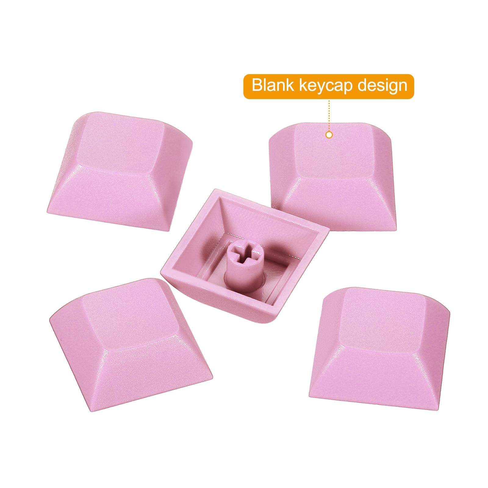 1U Blank Keycaps, 5 Pack MX Keyboard Replacement Universal PBT Mechanical, Pink