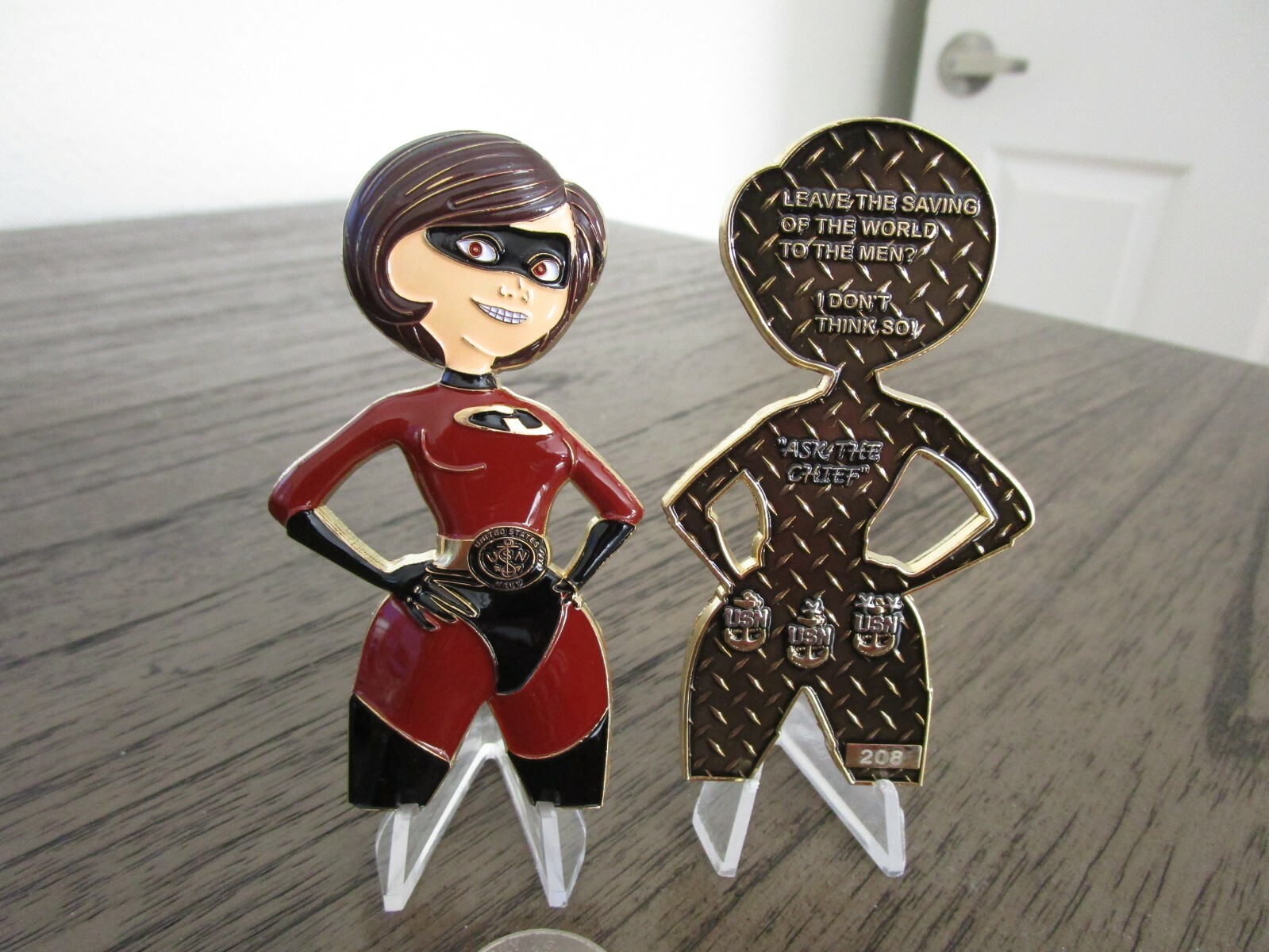 Superhero Elastigirl Mrs Incredibles Ask The Chief SER# USN CPO Challenge Coin