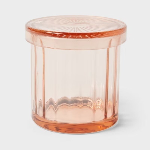 Colored Glass Bath Canister Pink