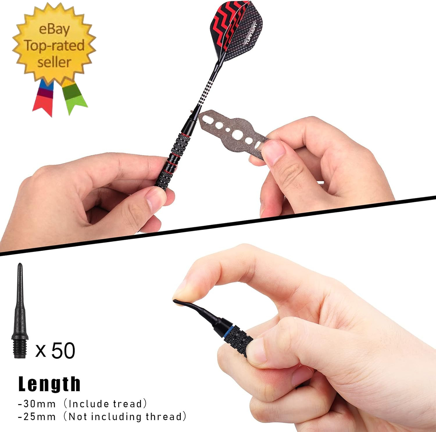 Darts Plastic Tip - Professional Soft Tip Darts Set for Electronic Dartboard 12