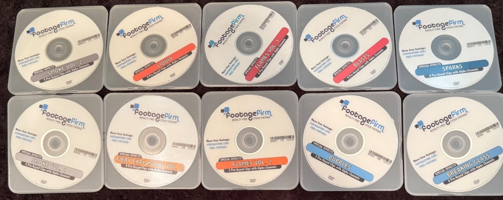 Footage Firm Royalty Free Stock Footage Special Effects FX Set of 11 Pre-Keyed
