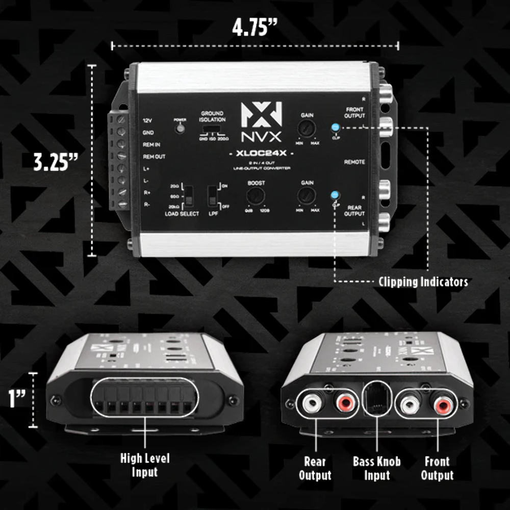 NVX XLOC24X 2 inputs / 4 outputs Line Output Converter with Remote Level Control