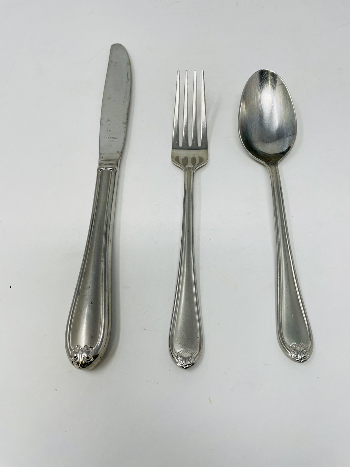 LENOX 18/8 Set of 3 Flatware Stainless Steel Glossy Fork & Knife & Spoon