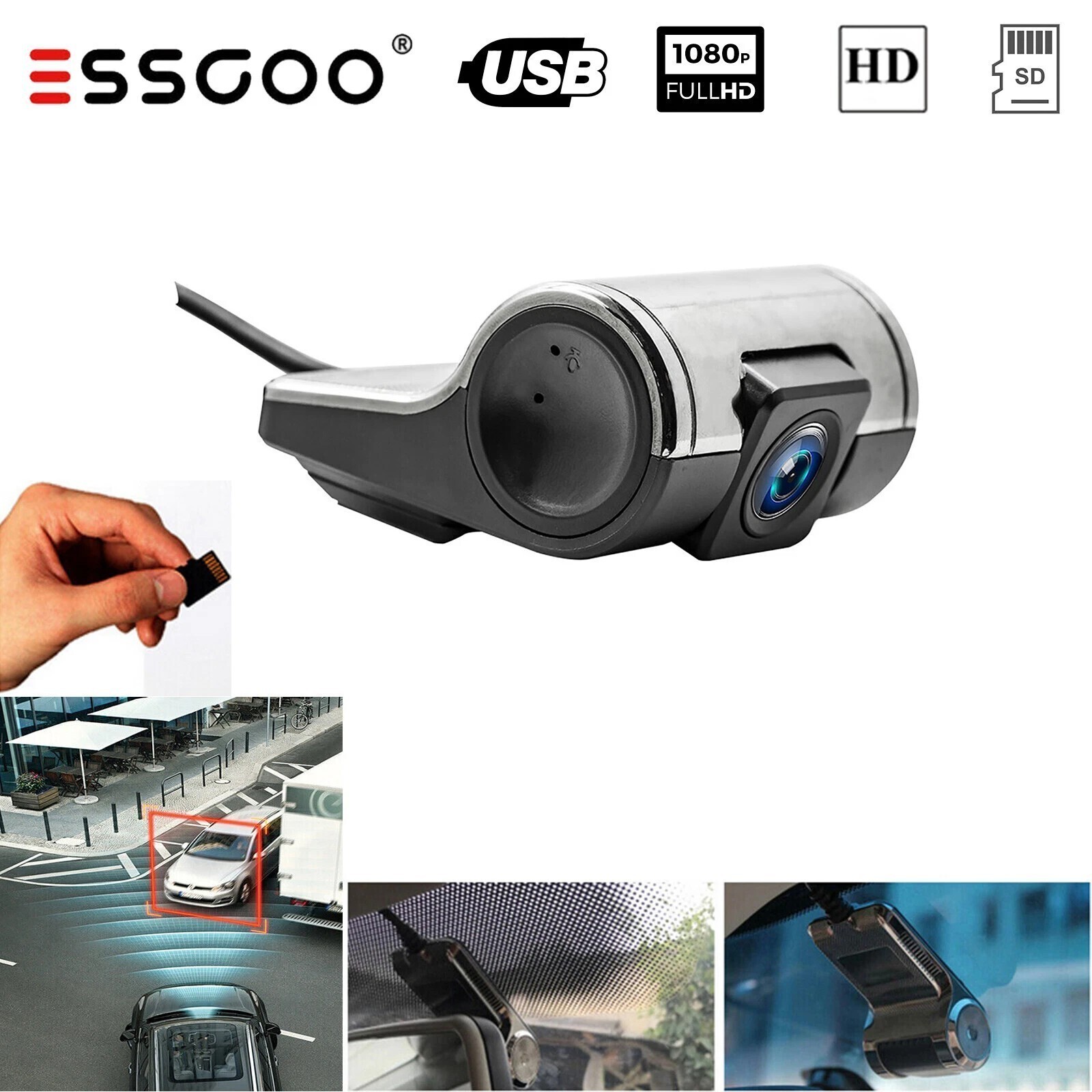 Car DVR Camera HD 1080P 170° Video Recorder Dash Cam for Car Radio Waterproof
