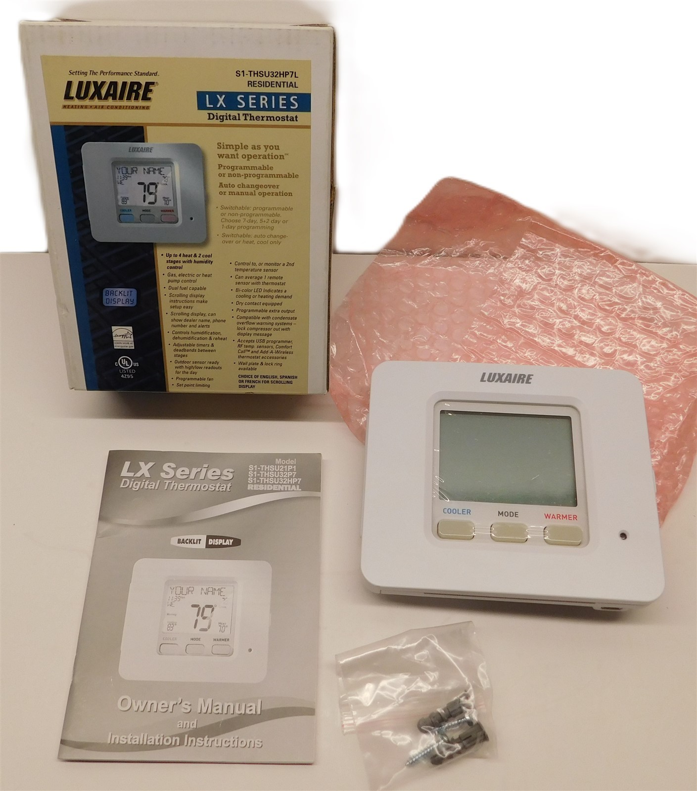 Source 1 Luxaire Digital Programmable Thermostat LX Series S1-THSU32HP7L bx